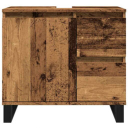 Walplus Bathroom Sink Cabinet Old Wood 65X33X60 Cm Engineered Wood - thumbnail 4