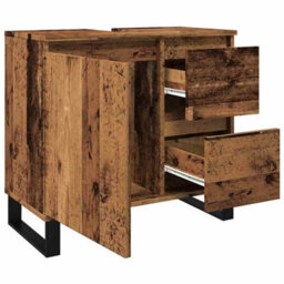 Walplus Bathroom Sink Cabinet Old Wood 65X33X60 Cm Engineered Wood - thumbnail 8