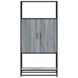 Berkfield Highboard Grey Sonoma 68X35X139 Cm Engineered Wood And Metal - thumbnail 4
