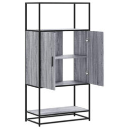 Berkfield Highboard Grey Sonoma 68X35X139 Cm Engineered Wood And Metal - thumbnail 7