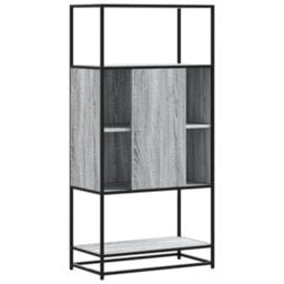 Berkfield Highboard Grey Sonoma 68X35X139 Cm Engineered Wood And Metal - thumbnail 6