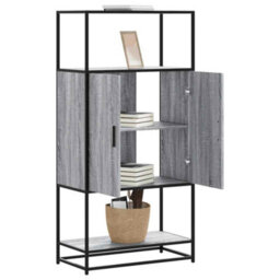 Berkfield Highboard Grey Sonoma 68X35X139 Cm Engineered Wood And Metal - thumbnail 1