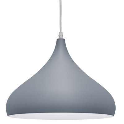 Long Life Lamps Company Vintage Industrial Ceiling Pendant Light Grey Metal Lamp Shade M0095 - image 1