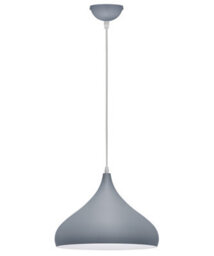 Long Life Lamps Company Vintage Industrial Ceiling Pendant Light Grey Metal Lamp Shade M0095 - thumbnail 3