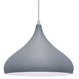 Long Life Lamps Company Vintage Industrial Ceiling Pendant Light Grey Metal Lamp Shade M0095 - thumbnail 1