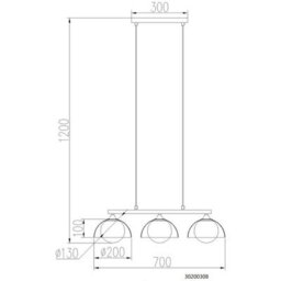 Luminosa Lighting Luminosa Eva Bar Pendant Ceiling Light Matt Black Smoke Glass Shade 3X G9 - thumbnail 2