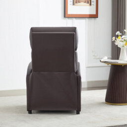 MCC Direct Recliner Pushback Adjustable Reclining Arm Chair Faux Leather Brown - thumbnail 2