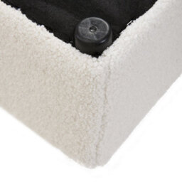 Thehotsale 5 Pcs White Upholstered Teddy Fleece Ottoman Bench Set Include Arched Stools,footrests - thumbnail 5