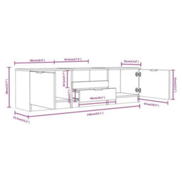Berkfield Tv Cabinet White 140X35X40 Cm Engineered Wood - thumbnail 7
