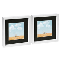 "Nicola Spring 10 X 10"" Photo Frames - Black Mount 3D Photo Frame Picture Frame Box Portrait Display Case & Spacer 6 X 6"" Mount X2" - thumbnail 1