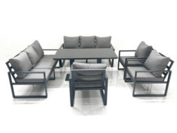 Fimous Garden Sofa Set Aluminium Furniture Rising Dining Tabe Set With 3 Chair Dark Grey - thumbnail 1
