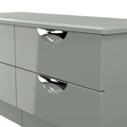 Rovigo Ready Assembled Gloss Dusk Grey 4 Drawer Chest (H)1118mm (W)502mm (D)414mm - thumbnail 3