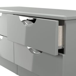 Rovigo Ready Assembled Gloss Dusk Grey 4 Drawer Chest (H)1118mm (W)502mm (D)414mm - thumbnail 4