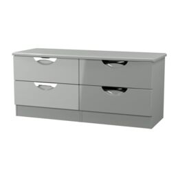 Rovigo Ready Assembled Gloss Dusk Grey 4 Drawer Chest (H)1118mm (W)502mm (D)414mm - thumbnail 2