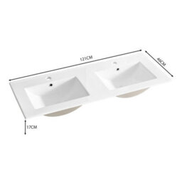 Heze Furniture Dalia Bathroom Cabinet 120Cm With 2 Drawers And Basin In Cashmere - thumbnail 7