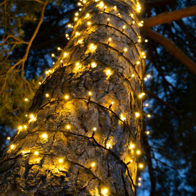 Christmas Tree World Crownvine 30M Fairy Lights Starter Set - 300 Leds Warm White - Black Rubber Cable - image 1