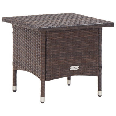 Berkfield Tea Table Brown 50X50X47 Cm Poly Rattan - image 1