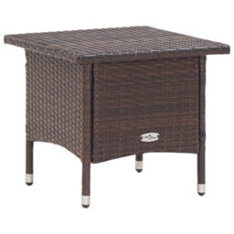 Berkfield Tea Table Brown 50X50X47 Cm Poly Rattan - thumbnail 1