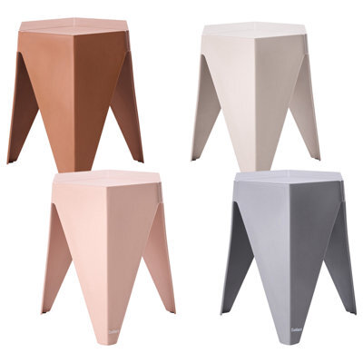 Beliani Set Of 4 Garden Stools Karavos Multicolour - image 1