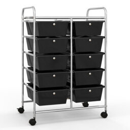 Costway 10 Drawers Storage Trolley Mobile Rolling Utility Cart Home Office Organizer - thumbnail 1