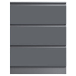 Fwstyle Carlton Dark Grey 3 Drawer Chest (H) 77Cm (W) 60Cm (D) 40Cm - thumbnail 4