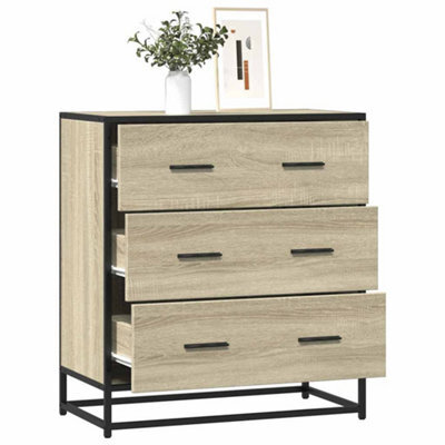 Walplus Sideboard Sonoma Oak 68X35X76 Cm Engineered Wood And Metal - image 1