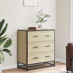 Walplus Sideboard Sonoma Oak 68X35X76 Cm Engineered Wood And Metal - thumbnail 3