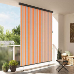 Berkfield Outdoor Roller Blind Manual Yellow And Blue 220 X 250 Cm Fabric - thumbnail 3