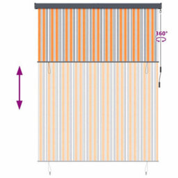 Berkfield Outdoor Roller Blind Manual Yellow And Blue 220 X 250 Cm Fabric - thumbnail 9