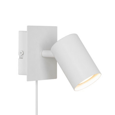 Nordlux Frida Indoor Wall Light White Metal Sensor Gu10 Adjustable Head - Plug In Or Mains Powered , Ip20 - image 1