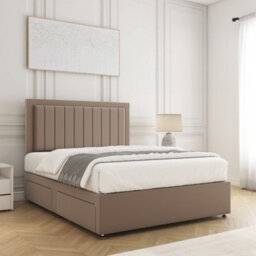 Bsspoke Zarah Divan Bed Set Mink Plush 2 Drawers Same Side & Orthopaedic Mattress & 24Inch Headboard In 3Ft 4Ft 4Ft6 5Ft 6Ft - thumbnail 3
