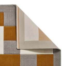 Grey Yellow Modern Geometric Bordered Chequered Machine Made Rug For Living Room Bedroom And Dining Room-80Cm X 150Cm - thumbnail 8