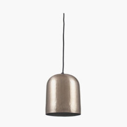 Pacific Lifestyle Kochi Antique Silver Hammered Metal Dome Pendant - thumbnail 4