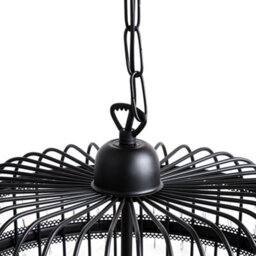 Wyld And Coco Lumilux Pendant Ceiling Lamp Black Iron Cage With Faux Crystal Beads Vintage Glamour, W30 X D30 X H75Cm - thumbnail 3
