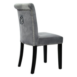 Living And Home Tufted Velvet Chair Dining Chair With Nailhead Trim - thumbnail 3