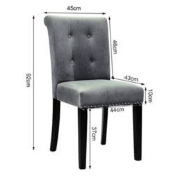 Living And Home Tufted Velvet Chair Dining Chair With Nailhead Trim - thumbnail 5