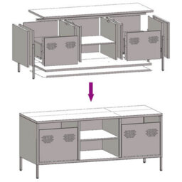 Berkfield Industrial Tv Cabinet Pink 101.5X39X43.5 Cm Cold-Rolled Steel - thumbnail 9