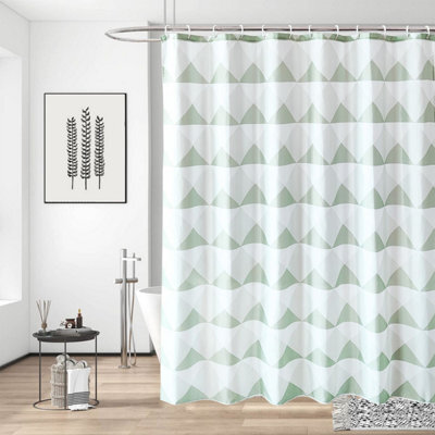 Neel Blue Shower Curtain Polyester Fabric Bathroom Curtain With 12 Curtain Hook Water-Resistant Bath Curtain 180 X 180Cm - image 1
