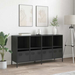 Walplus Sideboard Black 135X39X73.5 Cm Cold-Rolled Steel - thumbnail 3