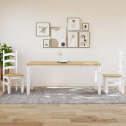 Berkfield Dining Table Corona White 180X90X75 Cm Solid Wood Pine - thumbnail 3
