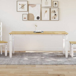 Berkfield Dining Table Corona White 180X90X75 Cm Solid Wood Pine