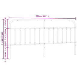 Berkfield Metal Headboard White 200 Cm - thumbnail 7