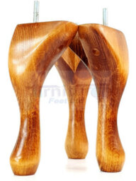 L&F Queen Anne Wooden Legs 150mm High Set Of 4 Medium Oak Wash Replacement Furniture Feet Chairs Sofas Footstools M10 (10mm) - thumbnail 6