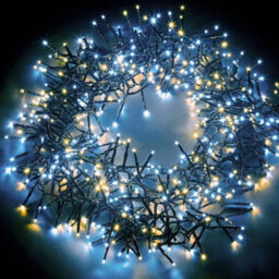 Shatchi 100 Leds Warm And Cool White Christmas String Lights 10M Lit - Multifunction 8 Light Modes - thumbnail 1