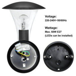 Long Life Lamps Company Outdoor Garden Black Finish Stainless Steel Security Wall Light Ip44 Zlc049 - thumbnail 6