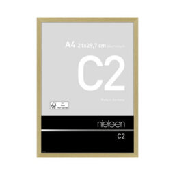 Nielsen C2 Brushed Gold Aluminium Picture Frame A4, 21X29.7Cm - With Float Glass And Push/turn Clips - thumbnail 1
