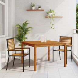 Berkfield Garden Dining Set 3 Pcs Black Poly Rattan