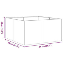 Berkfield Planter Olive Green 80X80X40 Cm Cold-Rolled Steel - thumbnail 9