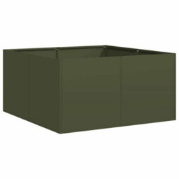 Berkfield Planter Olive Green 80X80X40 Cm Cold-Rolled Steel - thumbnail 2