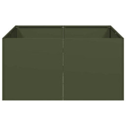 Berkfield Planter Olive Green 80X80X40 Cm Cold-Rolled Steel - thumbnail 4